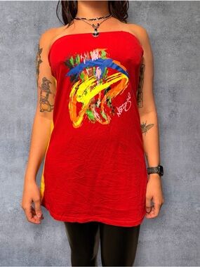 Red Strapless  Tube Top by Noiz Y2K